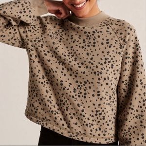 Abercrombie Tan Cheetah Print Mockneck Sweater